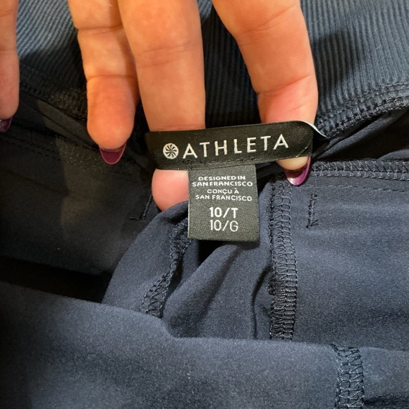 Athleta Brooklyn Ankle Pant Navy Blue Size 10 Stretch Travel Work Pant - Picture 6 of 8